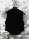INTO THE EAST 25 Autumn and Winter Black Velvet Embroidered Button Vest ITE-E1DGAW052BL22VE-HEI Black